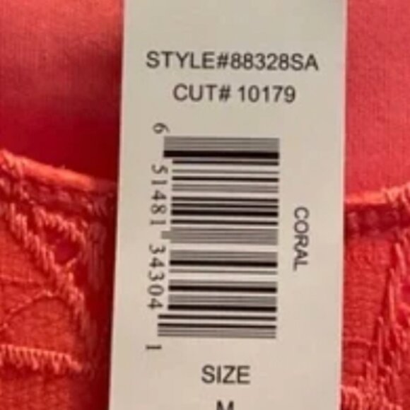 TIANA B. Coral Floral Lace Overlay Short Sleeve Dress - Size Medium - Picture 12 of 13